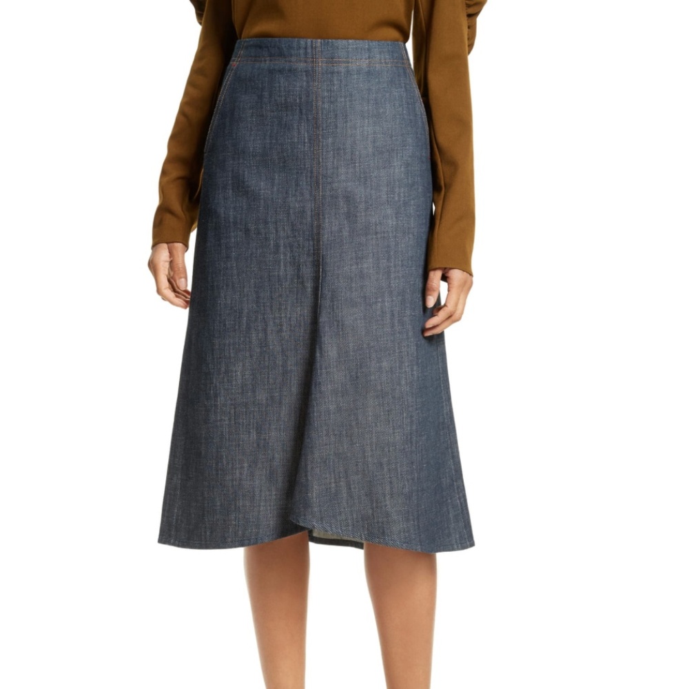 NWT Tibi Denim Midi Skirt
